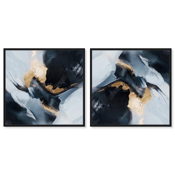 Art Remedy Mancave Art Canvas, 40" x 40", Black Frame, Abstract Interlude I Set