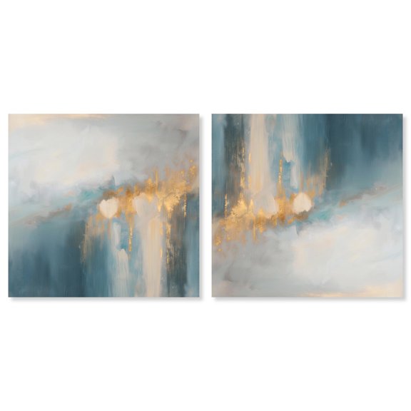 Art Remedy Minimal Abstract Canvas, 12" x 12", Gallery Wrapped, Glimpse of Heaven II Set