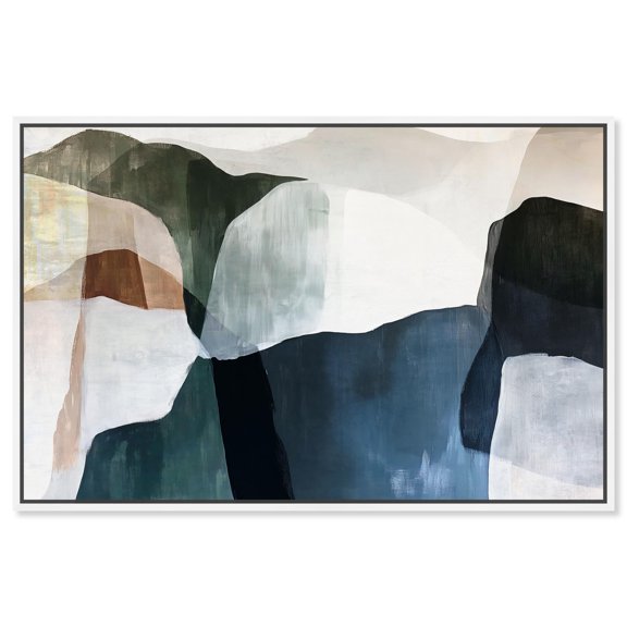 Art Remedy Minimalist Abstract Canvas, 15" x 10", White Frame, Deliberately Lucky