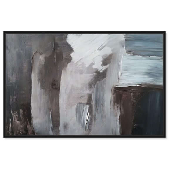 Art Remedy Minimalist Abstract Canvas, 45" x 30", Black Frame, Monochrome Mood I