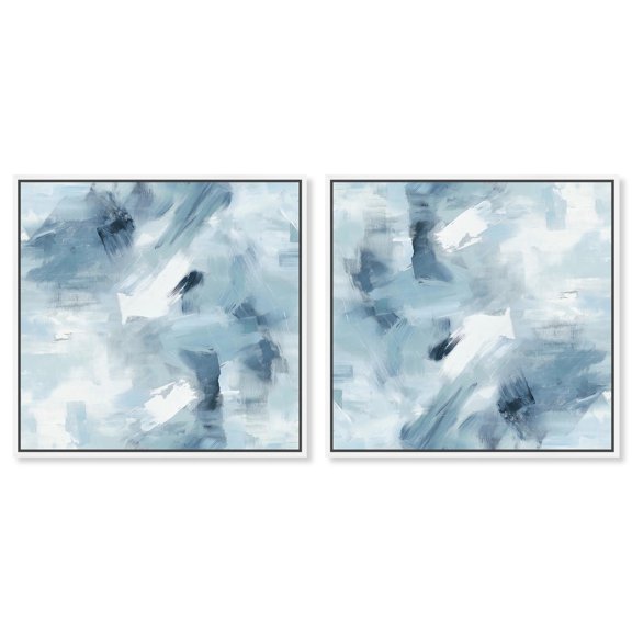 Art Remedy Modern Abstracts Canvas, 16" x 16", White Frame, Where Clouds Gather II Set