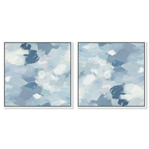 Art Remedy Modern Abstracts Canvas, 24" x 24", White Frame, Where Clouds Gather III Set