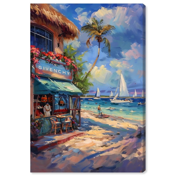 Art Remedy Modern Coastal Canvas, 16" x 24", Gallery Wrapped, Shopping at the Beach