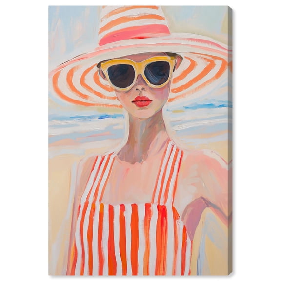 Art Remedy Modern Coastal Print Canvas, 20" x 30", Gallery Wrapped, Under the Sunhat I