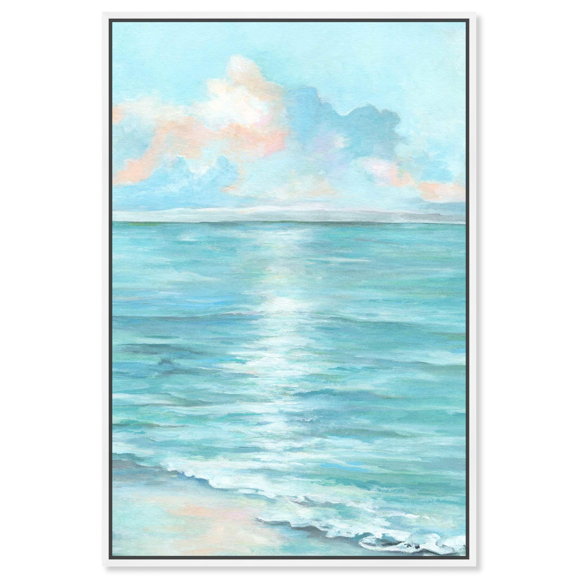 Art Remedy Modern Coastal Print Canvas, 24" x 36", White Frame, Oceans ...