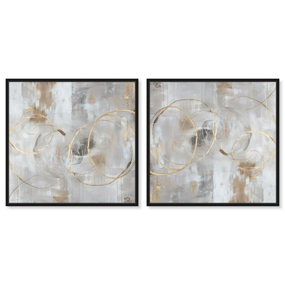 Art Remedy Modern Contemporary Canvas, 12" x 12", Black Frame, Dune Impressions Set