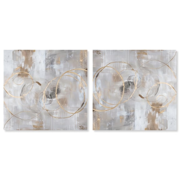 Art Remedy Modern Contemporary Canvas, 20" x 20", Gallery Wrapped, Dune Impressions Set