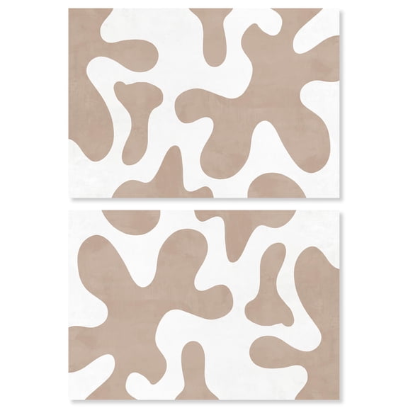 Art Remedy Modern Contemporary Canvas, 24" x 16", Gallery Wrapped, Le Splat Beige Set