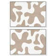 thumbnail image 1 of Art Remedy Modern Contemporary Canvas, 45" x 30", White Frame, Le Splat Beige Set, 1 of 5