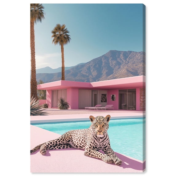 Art Remedy Modern Tiger Art Canvas, 30" x 45", Gallery Wrapped, Leopard Pink House