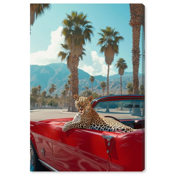 Art Remedy Modern Tiger Art Canvas, 30" x 45", Gallery Wrapped, Roaring Red Mustang II