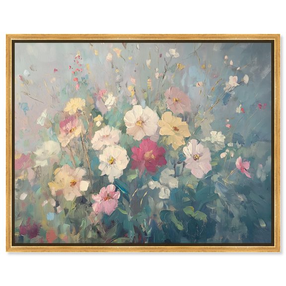 Art Remedy Muted Florals Canvas, 45" x 36", Gold Frame, Sunken Eden II