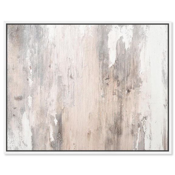 Art Remedy Muted Neutral Art Canvas, 36" x 30", White Frame, Striated Texture I
