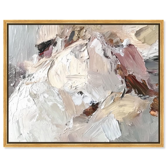 Art Remedy Muted Neutral Art Canvas, 45" x 36", Gold Frame, Running Horse Neutral II