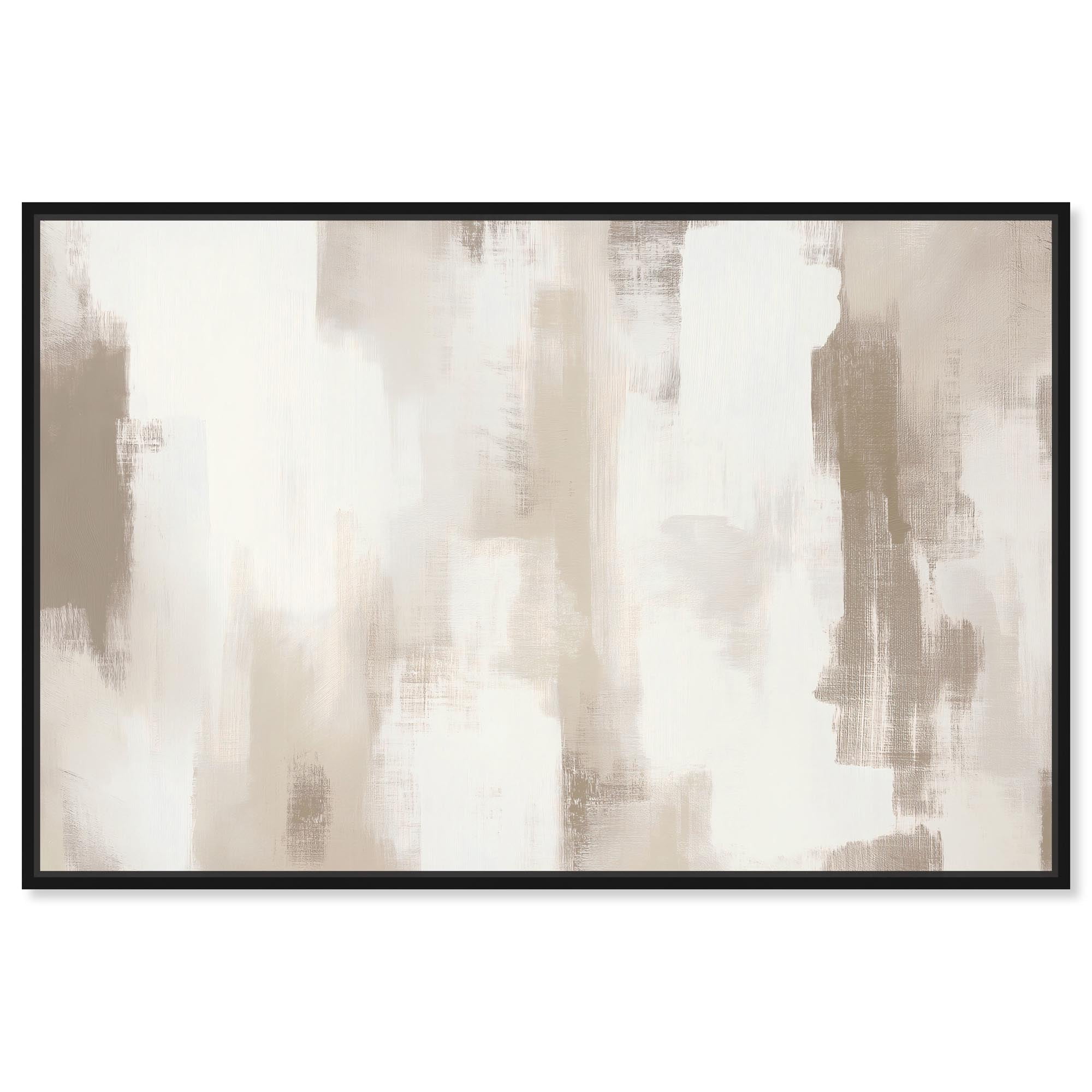 Art Remedy Neutral Abstracts Canvas, 24" x 16", Black Frame, Winter Mist II