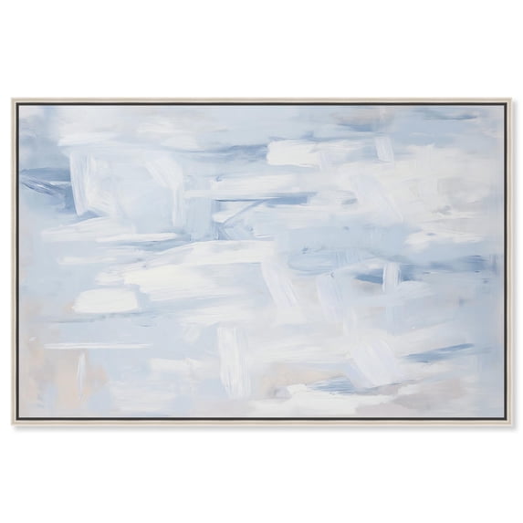 Art Remedy Neutral Abstracts Canvas, 45" x 30", Silver Frame, Frozen in Time II
