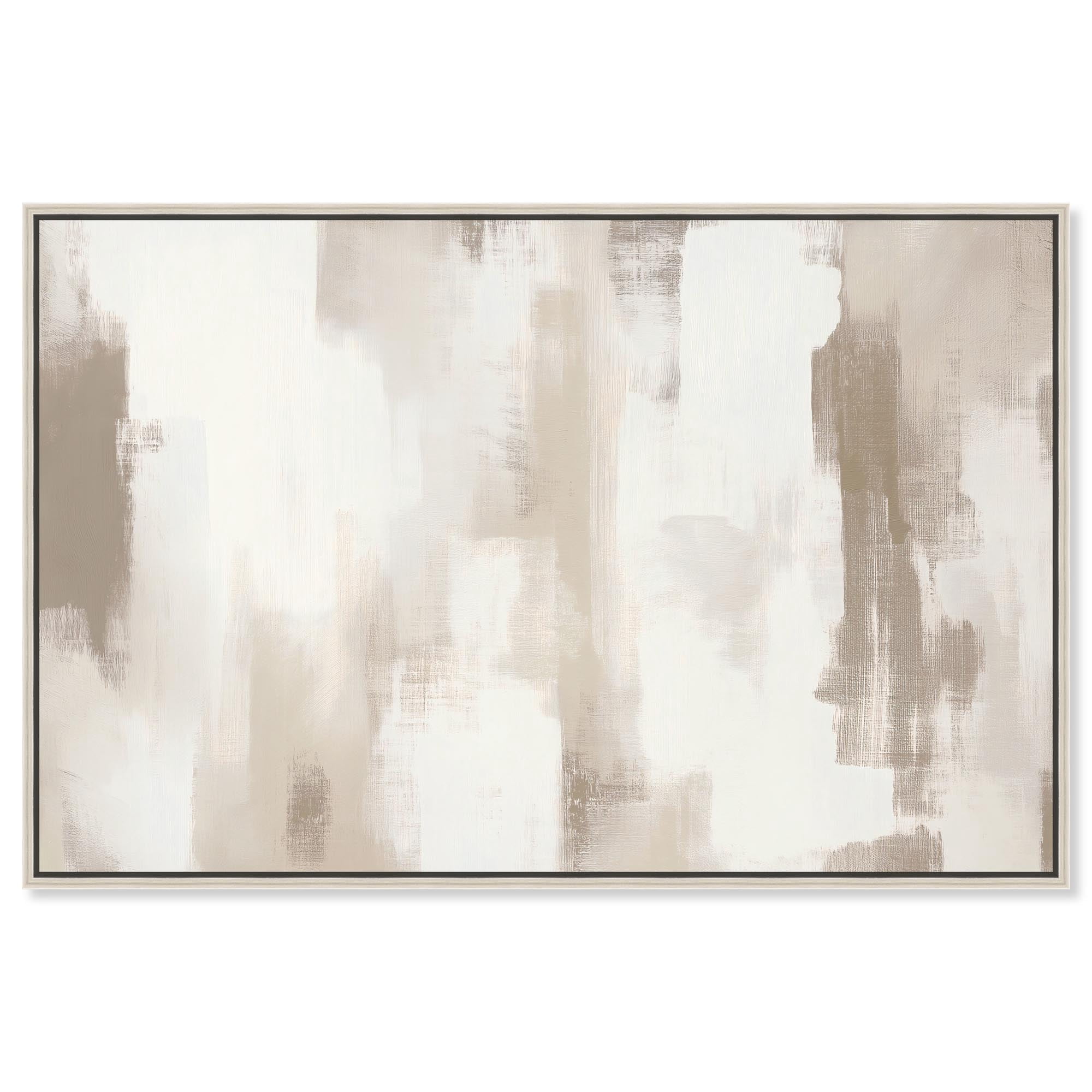 Art Remedy Neutral Abstracts Canvas, 45" x 30", Silver Frame, Winter Mist II