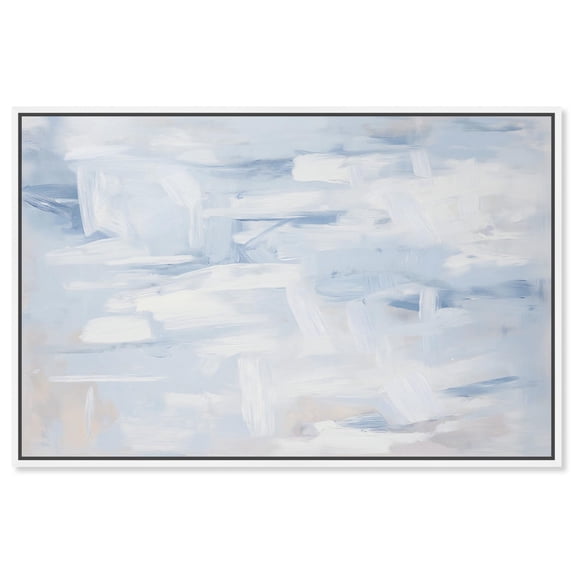 Art Remedy Neutral Abstracts Canvas, 54" x 36", White Frame, Frozen in Time II