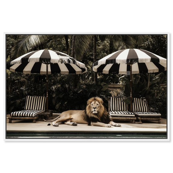 Art Remedy Retro Photography Canvas, 15" x 10", White Frame, Luxe of the Jungle King