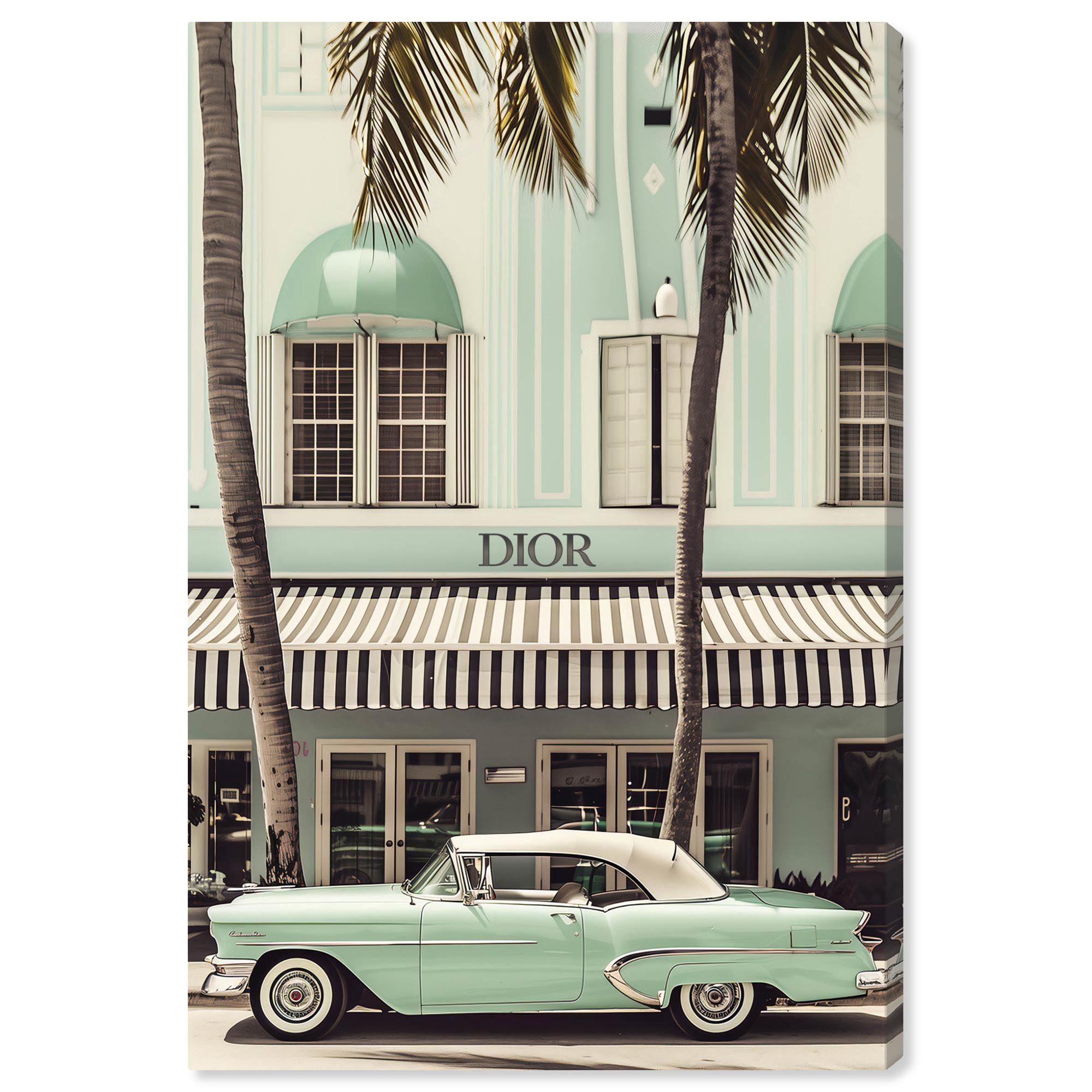 Art Remedy Retro Travel Photos Canvas, 36" x 54", Gallery Wrapped, Vintage Mint Green Cruise