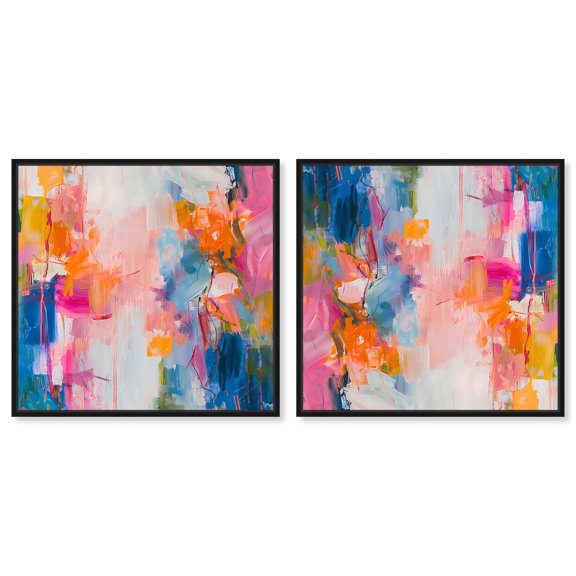 Art Remedy Saturaded Colors Art Canvas, 12" x 12", Black Frame, Knowing Me Set