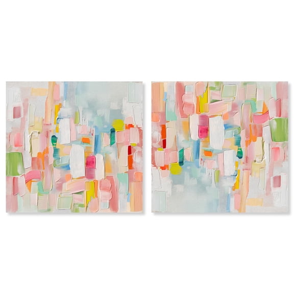 Art Remedy Saturaded Colors Art Canvas, 30" x 30", Gallery Wrapped, Color Symphony I Set