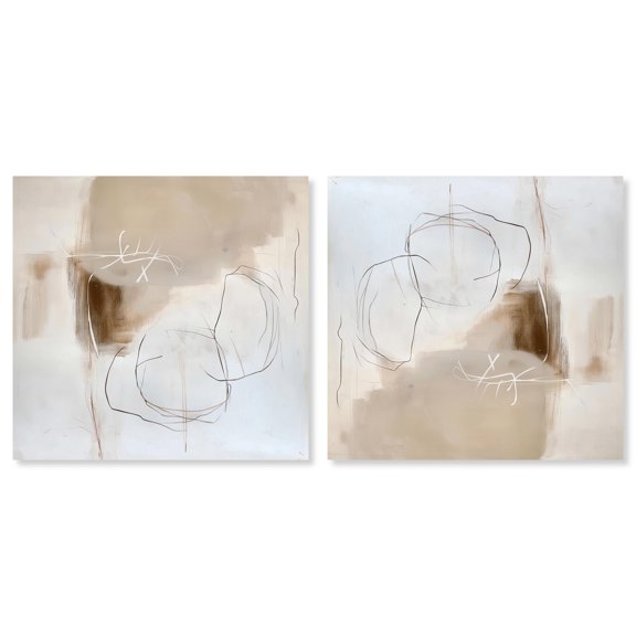 Art Remedy Warm Boho Abstracts Canvas, 30" x 30", Gallery Wrapped, Beauty of Less II Set