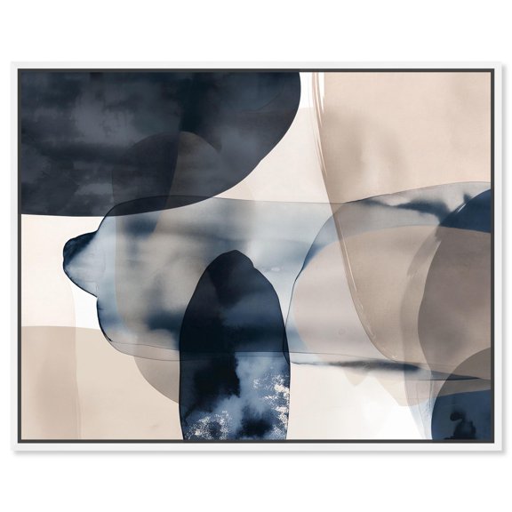 Art Remedy Watercolor Abstract Canvas, 30" x 24", White Frame, Monochrome Movement