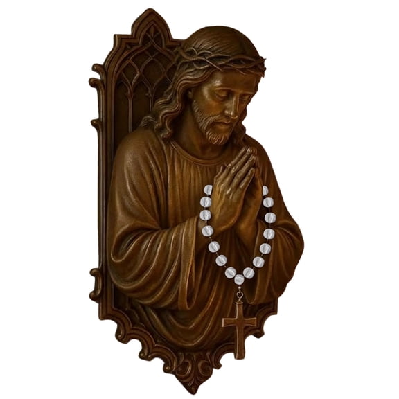 Art Retro Wall Sconce 1Pc Statue Decorative Wall Lamp, Religious Jesus Sculpture Wall Light, Vintage Craft Wall-Mounted Lighting Fixture For Home Decoration, Living