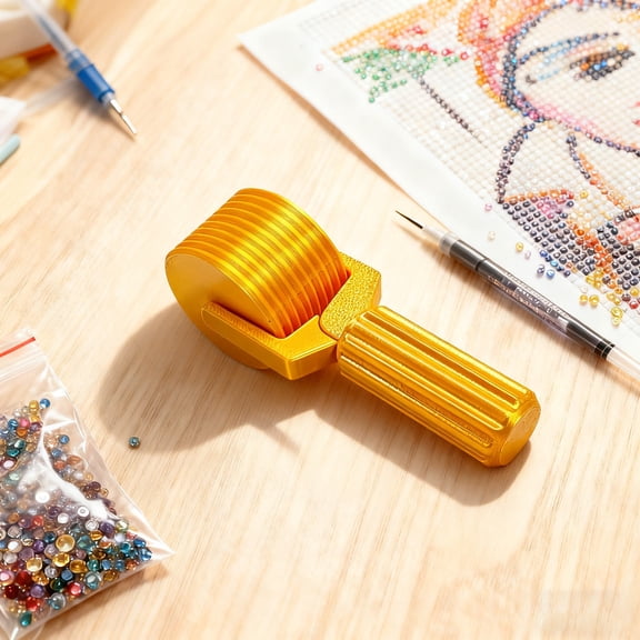 Art Roller DIY Craft - Rhinestone Embroidery Easy Grip Detachable Hand Roller For Painting (B)