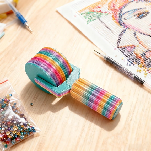 Art Roller DIY Craft - Rhinestone Embroidery Easy Grip Detachable Hand Roller For Painting (C)