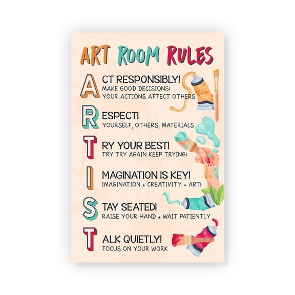 Art Room Ruler Poster Arts Class Print Rainbow Art Classroom Décor Artist Classroom Rules School Counselor Décor Counselor Office Décor Inspiration Wall Art