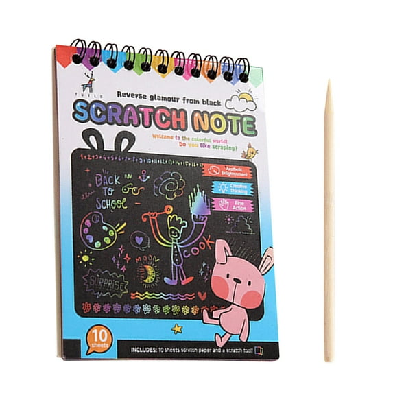 Art Scratch Art Paper Note for Kids Scratch Art Paper Rainbow Scratch Art for Best Gifts Students Drawing Coloring Black Magic Art Supplies Kits Gifts School Birthday Party Toys
