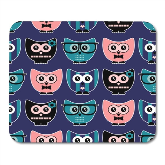Art Seamless Pattern with Cute Various Owls Baby Babyish Backdrop Mousepad Mouse Pad Mouse Mat 9x10 inch