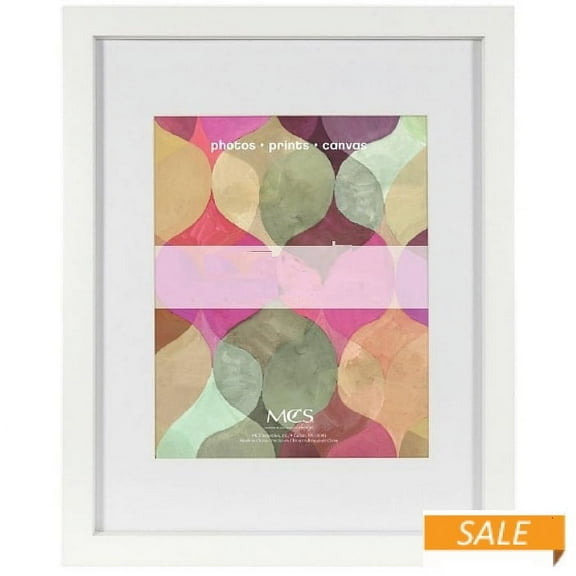 Art Shadow-Box 16x20 11x14 White Wood frame w 1-3 8in depth by MCS - 11x14