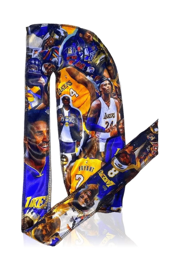 Art Silky Design Durag - Silky 360 Wave Du Rag with Long Tails and Quadruple Stitching - Smooth Silk Fabric for Comfort and Compression (24 Mamba)