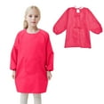 thumbnail image 1 of Art Smock Apron for Painting Long Sleeve Pink Apron Pair With a Pocket Art Smocks for Kids 4-8 Years for Girls, 1 of 9