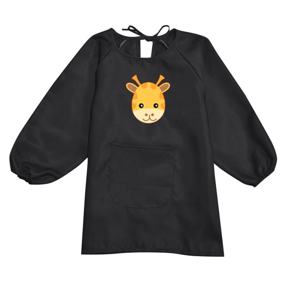 Art Smock for Kids 6-8 Clearance Kid Art Smock Apron With Pocket For Children Artist Painting Aprons Smocks With Long Sleeve Z1-Black, 100