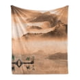 thumbnail image 1 of Art Soft Flannel Fleece Throw Blanket, Chinese Lake Landscape Before Majestic Foggy Mountains in Mist Clouds Dramatic Hill View, Cozy Plush for Indoor and Outdoor Use, 50" x 60", Peach, by Ambesonne, 1 of 6