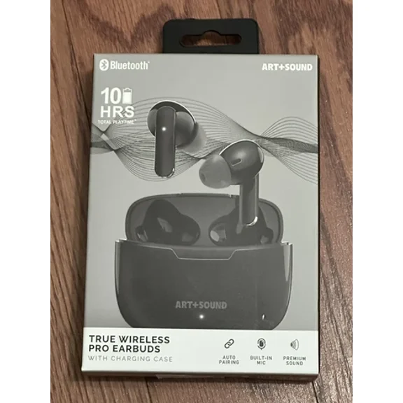 Art+Sound Bluetooth True Wireless Pro Ear Buds, Black, Brand New