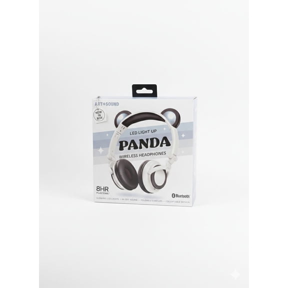 Art+Sound Kids panda LED Light-Up Wireless Headphones