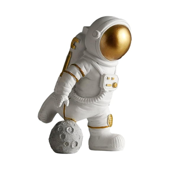 Art Spaceman Figures Resin Astronaut Sculpture Toys Gifts for Kids Adults and home Living Room Bedroom TV Shelf Decor Crafts - gold ball