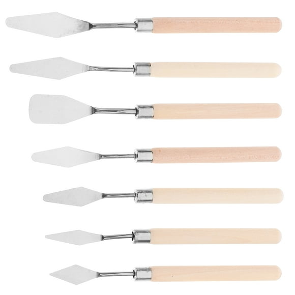 Art Spatula Tool Stainless Steel Painting Knife Pallets Wedges Student Beige