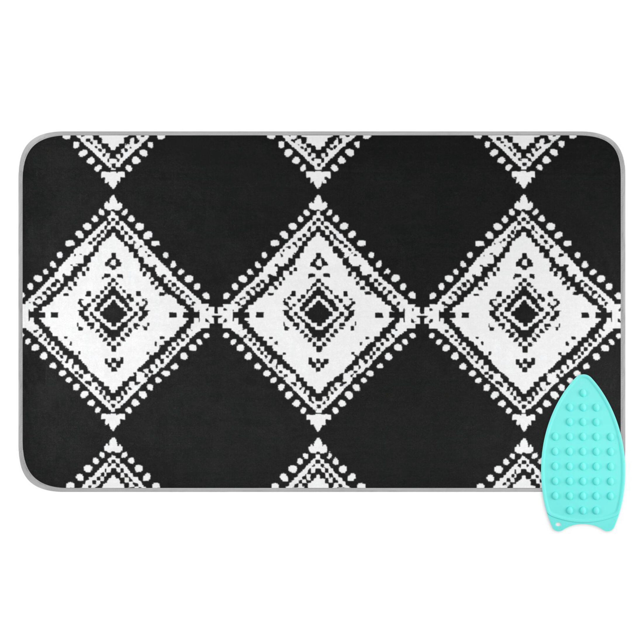 Art Squares in White Black Ironing Mat Blanket Portable Travel Ironing Pad Heat Resistant Pad 47.2" x 27.6”