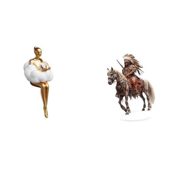 Art Statue Figurine Knight Ornament Abstract Design Resin Acrylic Suitable for Home Study Centerpiece
