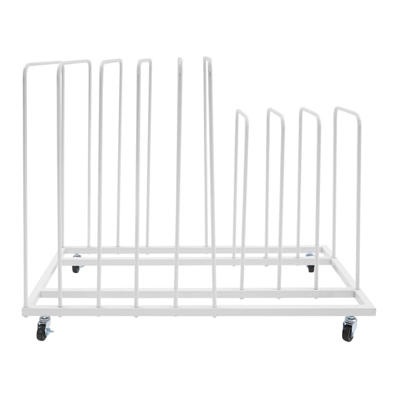 Art Storage Rack, 9-Compartment Canvas Board Organizer with Wheels, Adjustable U-Shaped Columns for Thick Boards