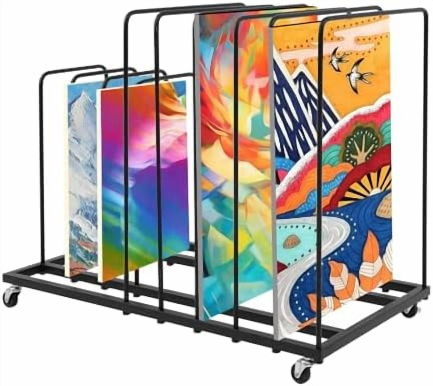 Art Storage Rack, Metal Canvas Storage Art Drying Rack Artwork Cart ...