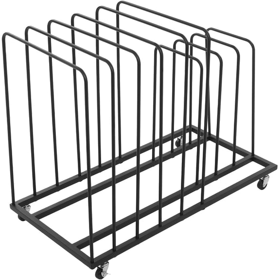 Art Storage Rack with Wheels 9 Section Rolling Art Painting Display Rack Metal Art Drying Stand for Canvas Boards, Panel, Crafts Drying and Paintings Display(Black)