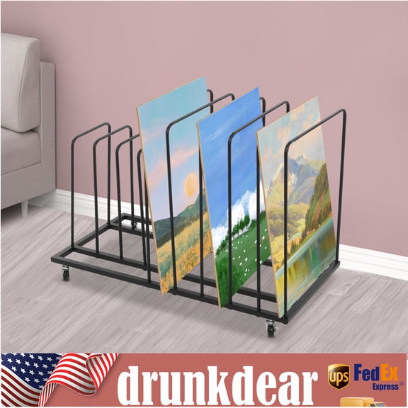Art Storage Rack with Wheels, Art Drying Rack, Rolling Art Painting Display Rack