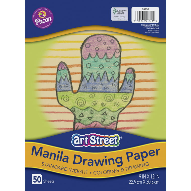 Art Street Drawing Paper, 9 x 12 Inches, Manila, 50 Sheets